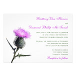 Purple Green Thistle Wedding Invitation