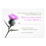 Purple Green Thistle Wedding RSVP Card Personalized Announcements