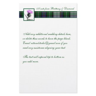Purple, Green, White Tartan and Thistle Stationery