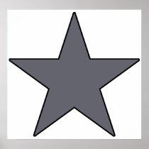 Purple Grey Black Green Five Point Star Pentagram Posters