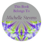 purple grey bookplate stickers