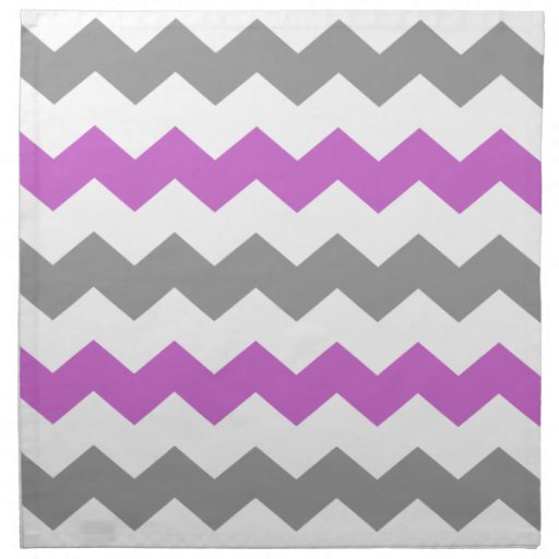 Purple Grey Chevron Napkins