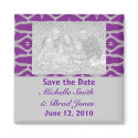 purple grey save the date magnets