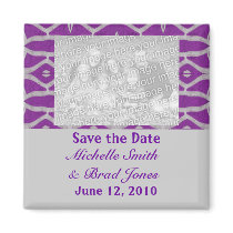 purple grey save the date magnets by DonnaGraysonAbstract purple grey save the date magnets
