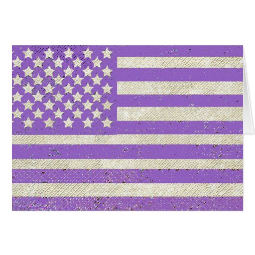 Purple grunge American flag Card Zazzle