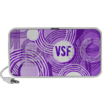 Purple Grunge Circles Monogrammed Doodle Speaker speakers