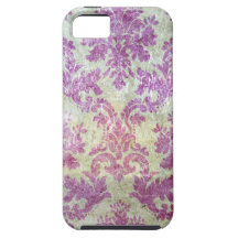 Purple Grunge Damask iPhone 5 Cases