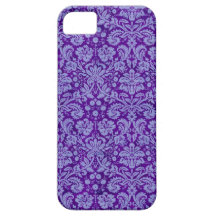 Purple Grunge Damask iPhone 5 Covers