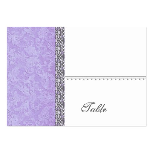 Purple Grunge Damask Place Card - Wedding Party Business Card Templates