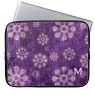 Purple Grunge Flowers Modern Wedding electronicsbag