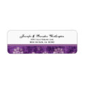 Purple Grunge Flowers Modern Wedding label