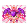 Purple Grunge Winged Heart Design Postcards