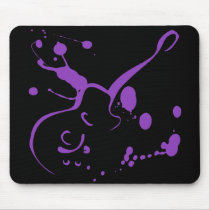 PURPLE GUITAR AND PAINT SPLATTER mousepads