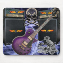 Purple Guitar Flaming Skulls & Amp Lightening Pad mousepads by MistaSCARY Purple Guitar Flaming Skulls & Amp Lightening Pad mousepads