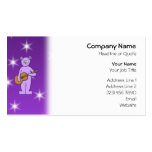 Purple Guitarist Bear. Business Card Template