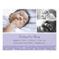 Purple Gumdrop Birth Announcement