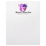 Purple Hair Butterfly Lady Letterhead Design 1