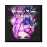 Purple Hair Butterfly Lady Magnet magnets