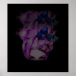 Purple Hair Butterfly Lady  Poster/Print 3
