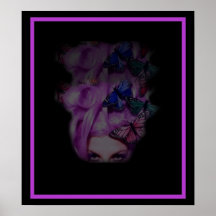 Purple Hair Butterfly Lady  Poster/Print 4