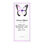 Purple Hair Butterfly Lady Services Rack Card 3 rack cards
