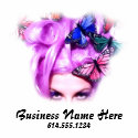 Purple Hair Butterfly Lady T-Shirt Design 2