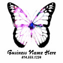 Purple Hair Butterfly Lady T-Shirt Design 2c