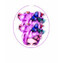 Purple Hair Butterfly Lady T-Shirt Design 3b