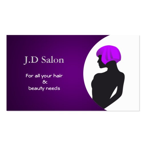 purple Hair Salon businesscards Business Card Template (front side)