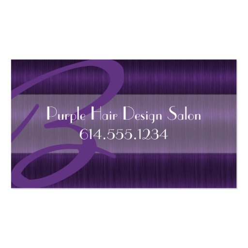 Purple Hair Salon Stylist Beautician Business Card (front side)