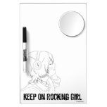 Purple Haired Cat Girl With Headphones Dry-Erase Board