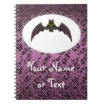 Purple Hairy Halloween Bat Note Book
