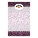 Purple Hairy Halloween Bat Stationery