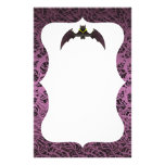 Purple Halloween Bat Stationery Paper