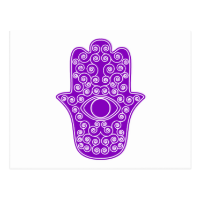 Purple Hamsa-Hand of Miriam-Hand of Fatima.png Postcard