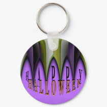 Purple Happy Halloween Striped Teeth keychains