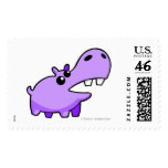 Purple Happy Hippo postage stamp 