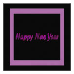 purple happy new year invitations