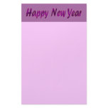 purple happy new year customized stationery