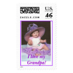 Purple hat Zaylynn, I love myGrandpa! Postage Stamps