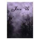 Purple Haunted Sky Custom Halloween Invitations
