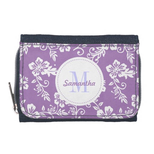 Purple Hawaiian Monogram Personalized Girls Wallet | Zazzle