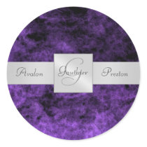 Purple Haze Monogram Wedding Sticker