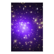 Purple haze of stars stationery design