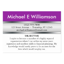 Purple Header RESUME Business Cards business cards