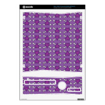 Purple Heart and Crossbones Pattern Skins For Xbox 360 S