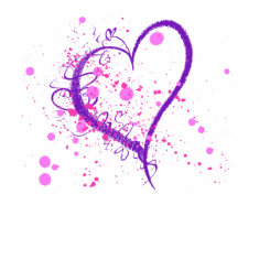 PURPLE HEART AND PAINT SPLATTER shirt