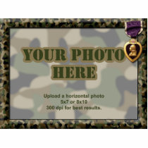 Purple Heart Camouflage Military Frame Photo Cutout