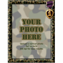Purple Heart Camouflage Military Frame Photo Cut Outs