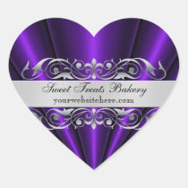 Purple Heart Fan Cupcake Baking Label Sticker